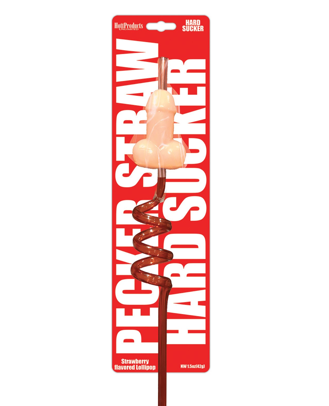 Hott Products HP-3305 Strawberry Lollipop Swizzle Straw, Ivory