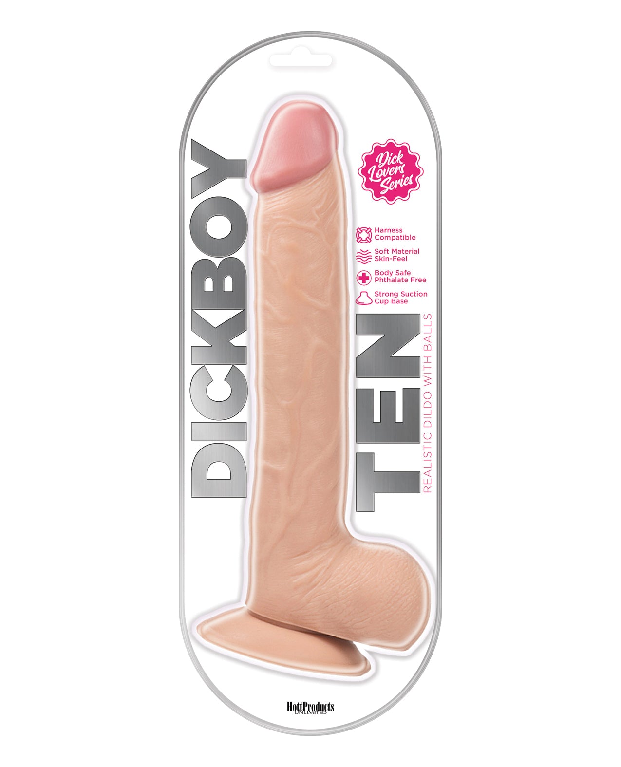 Hott Products HP-3312 Dick Boy Dildo, 10-inch PVC
