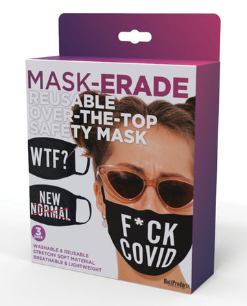 Hott Products HP-3325 Mask-erade 3-Pack Face Masks, Polyester/Spandex
