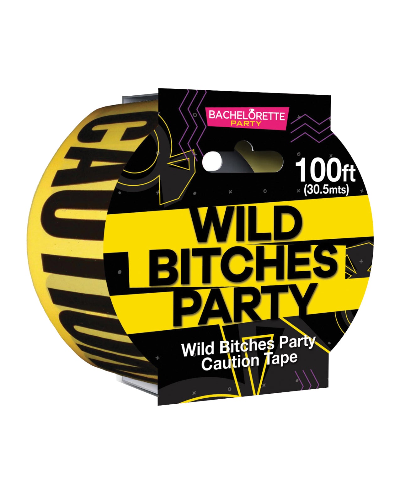 Hott Products HP-3346 Wild Bitches Party Caution Tape, 100 ft Yellow/Black