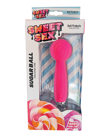 Hott Products Sweet Sex Sugar Ball Mini Wand Vibe - Magenta - 10 Modes