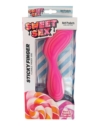 Hott Products Sweet Sex Sticky Finger Flexible Vibe, Rechargeable Magenta