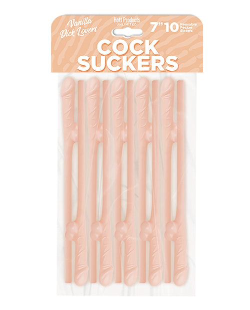 Hott Products HP-3448 Vanilla Lovers Pack Reusable Straws, 10 Count