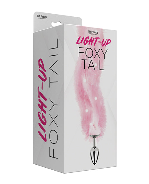 Hott Products HP-3480 Foxy Tail Light Up Faux Fur Butt Plug, Pink