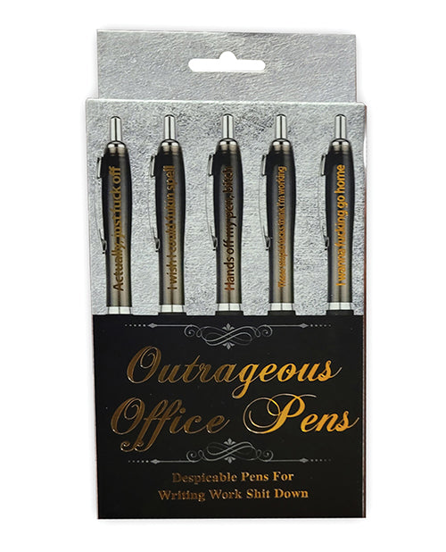 Hott Products HP-3523 Outrageous Office Pens, 5 Assorted Sayings, Plastic