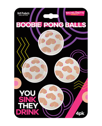 Hott Products Boobie Beer Pong Balls, 4 Pack – Adult Novelty Game