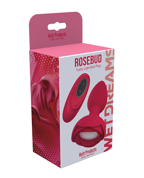 Hott products Rosebud Tushy Light Up Butt Plug, 3.25-inch Silicone