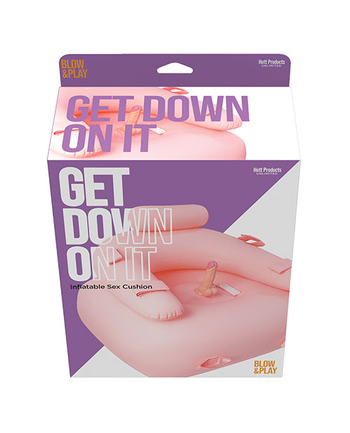Hott Products Get Down On It Inflatable Cushion with Remote Dildo & Straps
