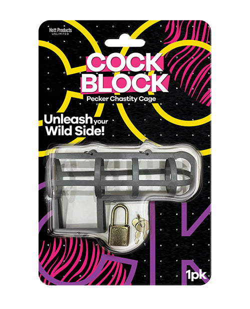 Hott products HP-3655 Cock Block Chastity Cage, One Size, Includes Lock