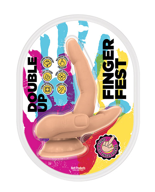 Hott products Finger Fest Double Up Dildo, Flesh