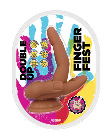 Hott products HP-3727 Finger Fest Double Up Dildo, Tan