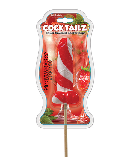 Hott Products Cock Tailz Pecker Pop, Strawberry Mojito Liquor Flavored