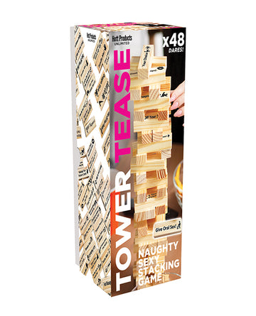Hott Products HP-3760 Tower Tease Adult Stacking Game, Wood, 48-Challenge