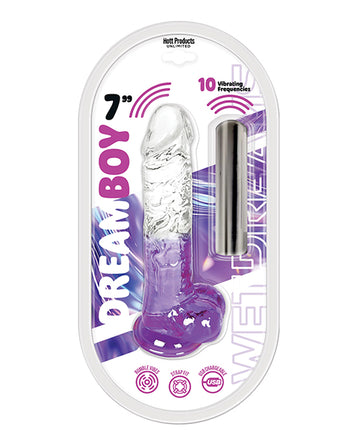 Hott Products HP-3770 Wet Dreams Dream Boy 7" Jelly Vibrator - Purple