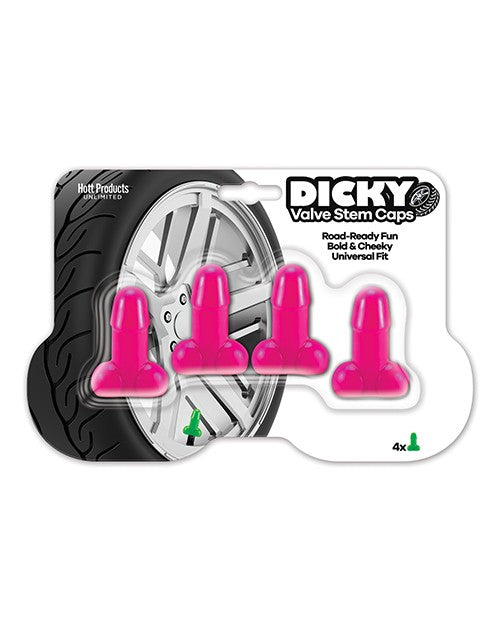 Hott Products Pink Dicky Valve Step Caps, 4 Pack
