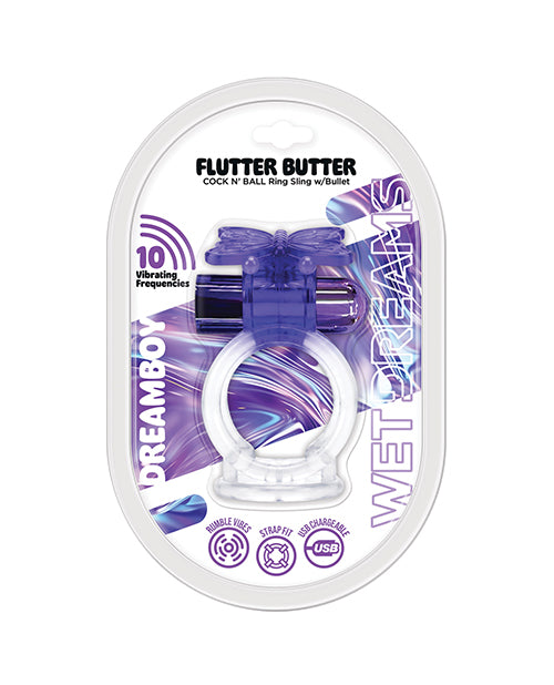Hott Products Wet Dreams Dream Boy Flutter Butter Vibrating Accessory - Purple