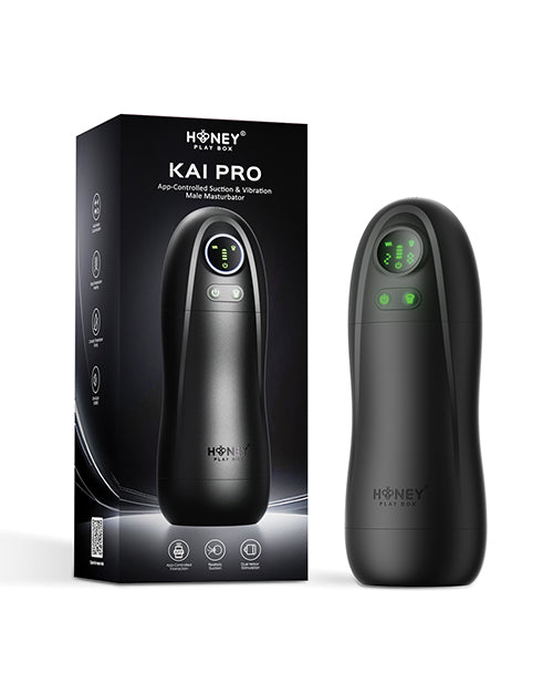 Honey Play Box Kai Pro App-Controlled Sucking and Vibrating Male Masturbator, AC-20-1000BL