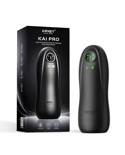 Honey Play Box Kai Pro App-Controlled Sucking and Vibrating Male Masturbator, AC-20-1000BL