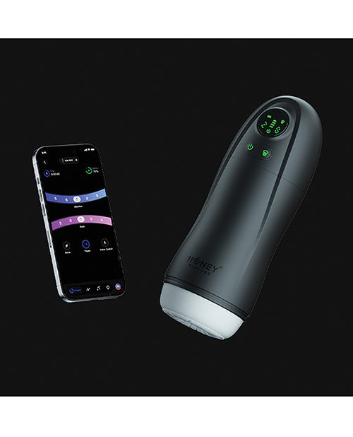 Honey Play Box Kai Pro App-Controlled Sucking and Vibrating Male Masturbator, AC-20-1000BL