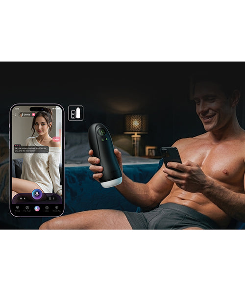 Honey Play Box Kai Pro App-Controlled Sucking and Vibrating Male Masturbator, AC-20-1000BL