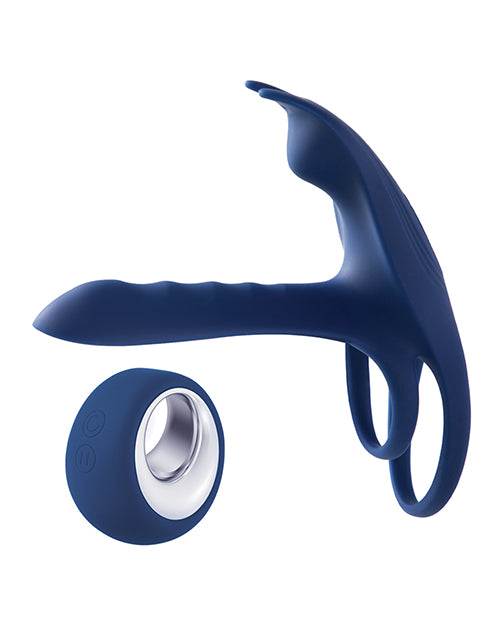 Honey Play Box VS-22-862BLU Blue Fox Vibrating Girth Enhancer, Silicone