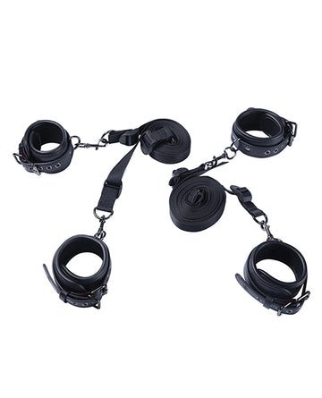 Honey Play Box Luxury Bondage Bed Restraint Kit, Black