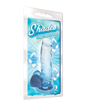 Icon Brands IC1302-3 Shades Jelly TPR Gradient Dong Medium, 7 Inch Blue