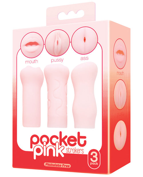 Icon Brands IC2333-2 Pocket Pink Strokers, 3-Pack TPR