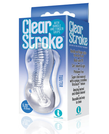 Icon IC2628-2 9's Clear Stroke Twister Masturbator, 5.25-inch TPE