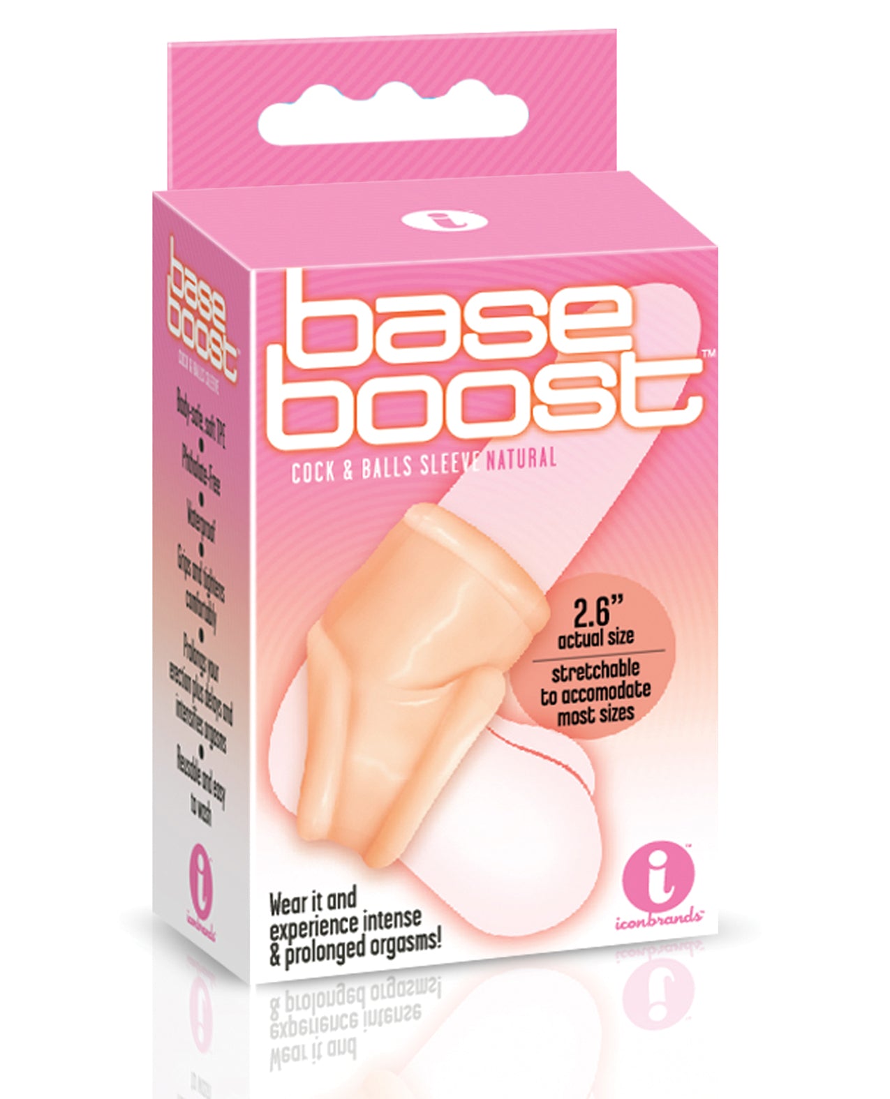 Icon Brands, Inc IC2631-2 Base Boost Cock & Balls Sleeve, TPE