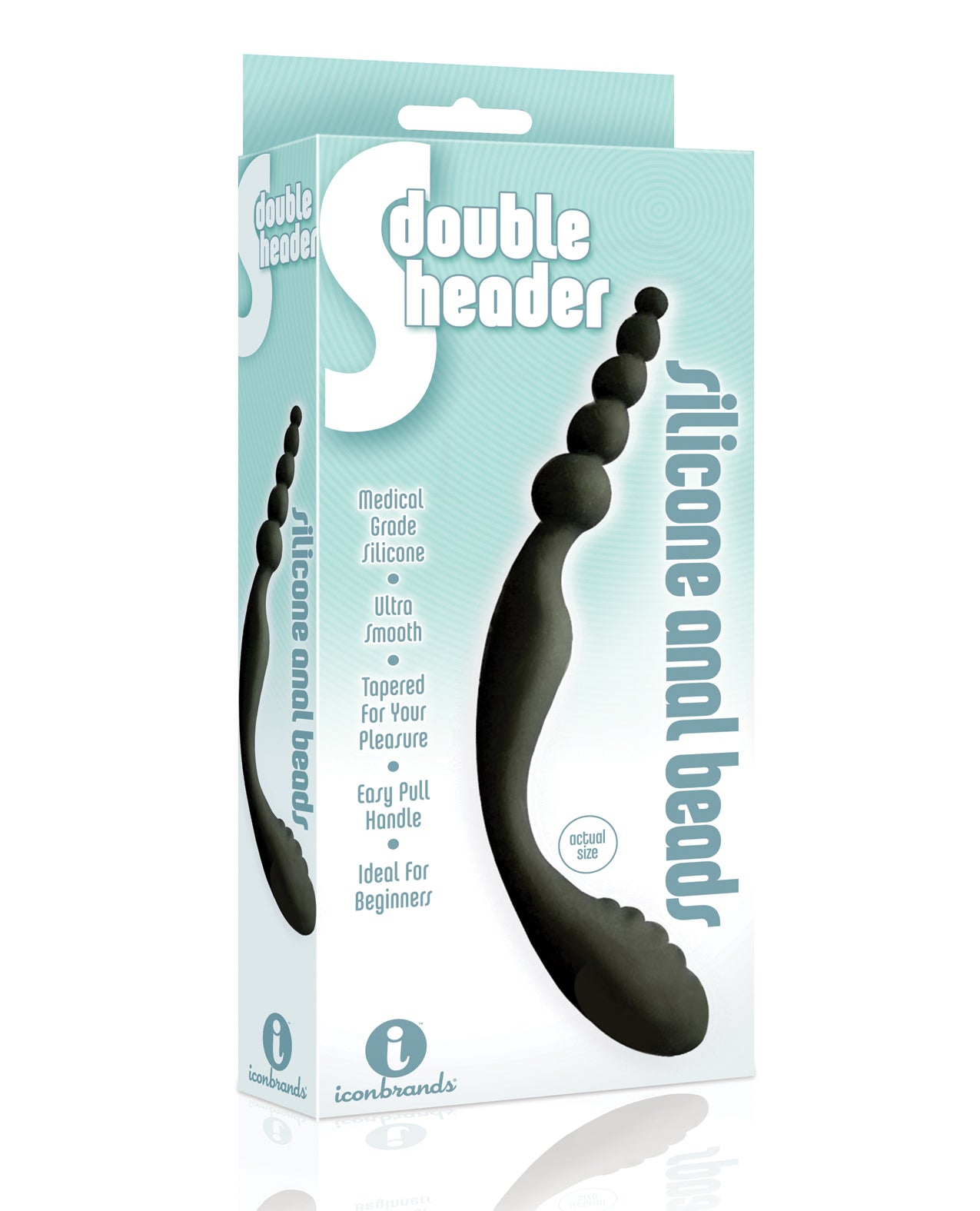 Icon Brands IC2649-2 Double Ended Silicone Anal Beads, Black