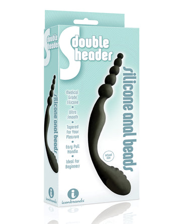 Icon Brands IC2649-2 Double Ended Silicone Anal Beads, Black