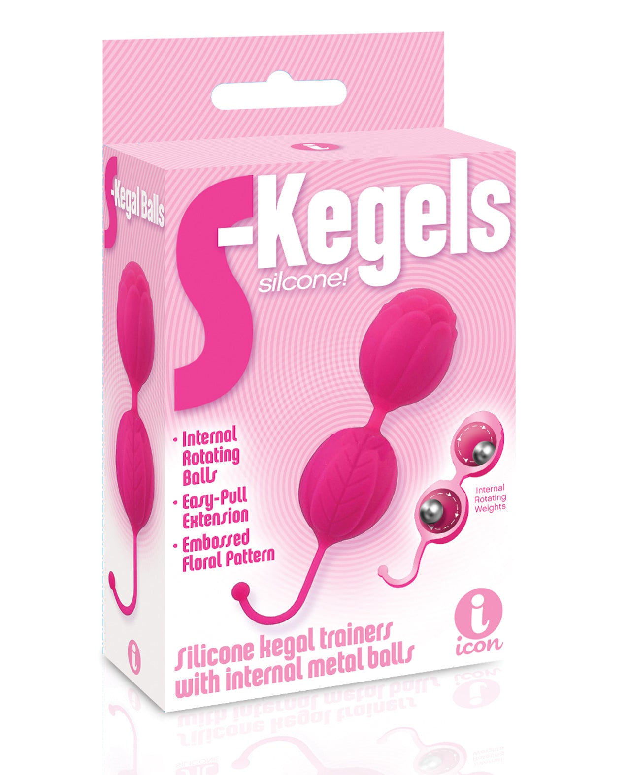Icon Brands Inc IC2666-2 S-Kegels Silicone Balls, Pink, Rotating Weights