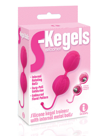 Icon Brands Inc IC2666-2 S-Kegels Silicone Balls, Pink, Rotating Weights