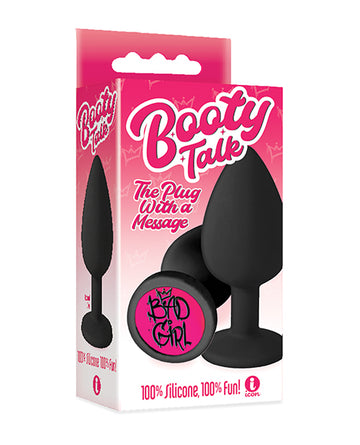 Icon Brands IC2691 9's Booty Talk Bad Girl Plug, Black Silicone