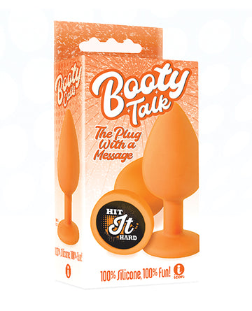 Icon Brands IC2692 9's Booty Talk Hit It Hard Butt Plug, Orange, Silicone