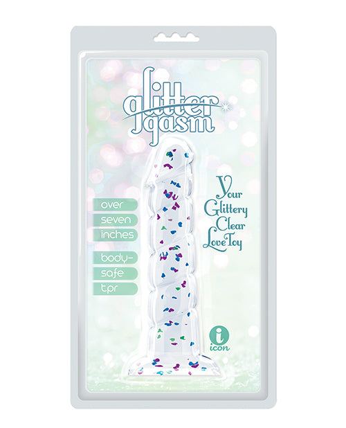 Icon IC1332 Glittergasm 7.5" Swirls Dildo, Multi-Color TPR