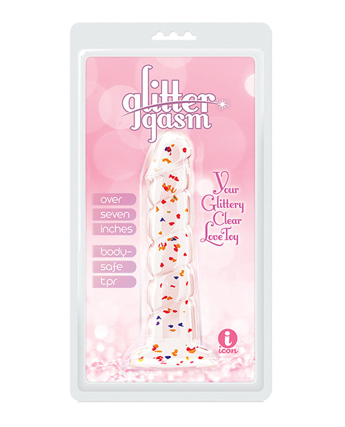 Icon brands inc IC1333 Glittergasm Dildo, 7" Insertable, Multi-Color