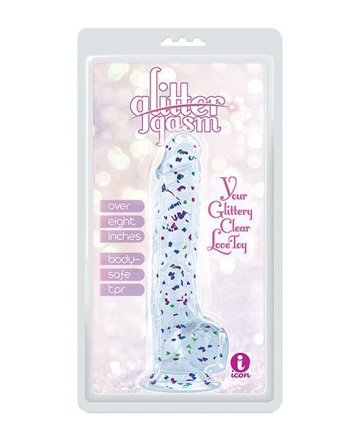 Icon Brands IC1334 Glittergasm Ballsy Dildo, 8.5" TPR
