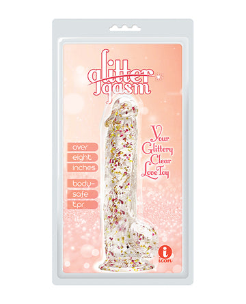 Icon brands inc IC1335 Glittergasm 8.5" Ballsy Dildo, 8.5" TPR