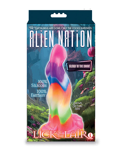 Icon Brands Alien Nation Lick of the Lair, Glow-in-the-Dark Silicone Dildo