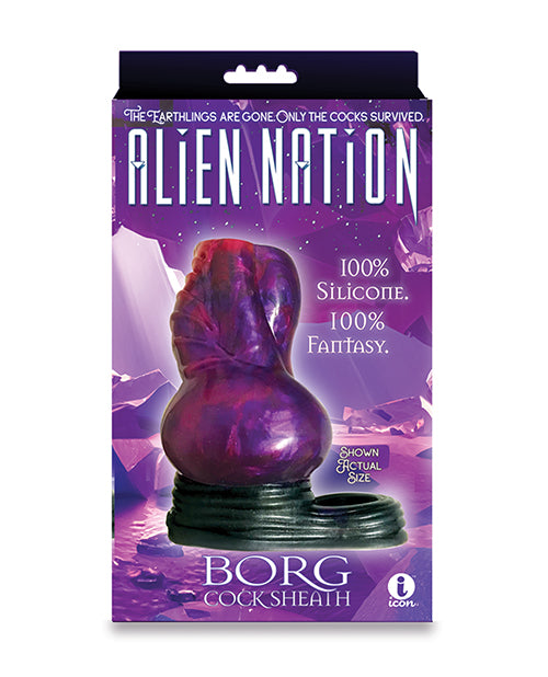 Icon Brands Alien Nation Penis Sheath - Borg, Metallic Purple/Red