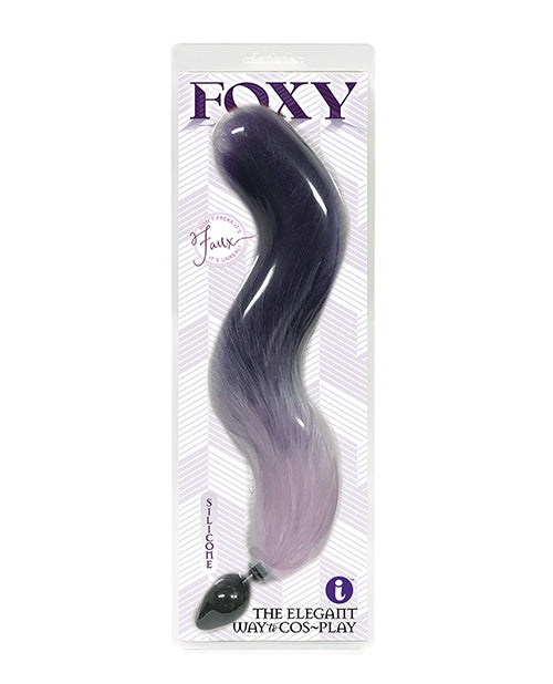 Icon Brands IC1401 Foxy Fox Tail Silicone Butt Plug, Purple Gradient