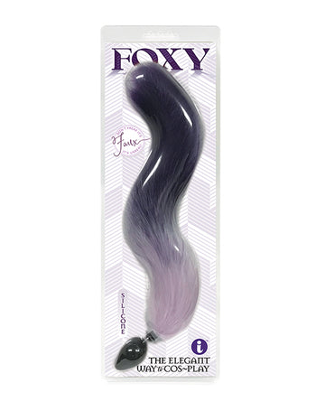 Icon Brands IC1401 Foxy Fox Tail Silicone Butt Plug, Purple Gradient