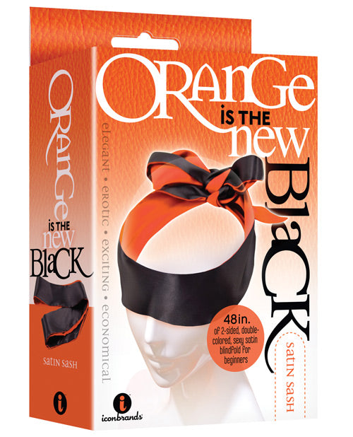 Icon Brands Inc IC2522-2 Orange Reversible Satin Blindfold Sash, 48-Inch