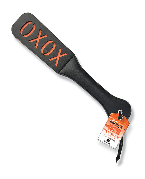 Icon Brands, Inc IC2529 XOXO Slap Paddle, Black Leatherette, Orange Stitching