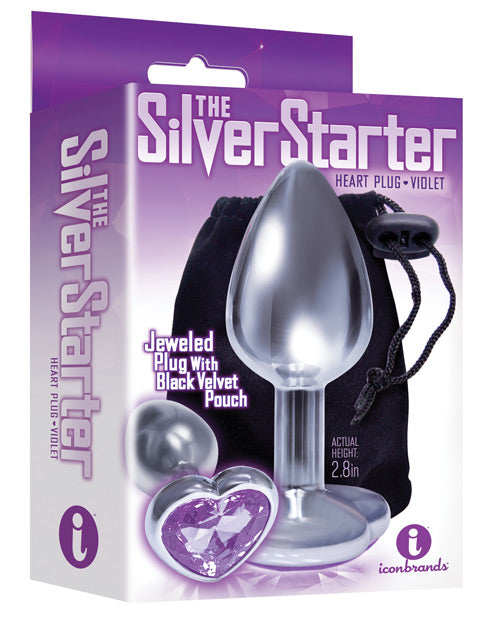 Icon Brands, Inc IC2610-2 Bejeweled Heart Anal Plug, Purple, 2.8"