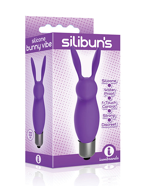 Icon Brands IC2639 Silibuns Bunny Bullet Vibrator, Purple, Silicone, Waterproof