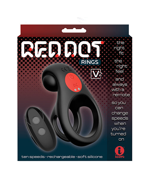 Icon Brands Massive Red Dot Cock Ring V2, Rechargeable with Remote