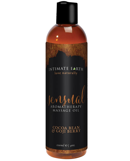Intimate Earth 008/120IE Sensual Massage Oil, 120ml Cocoa Bean & Goji Berry